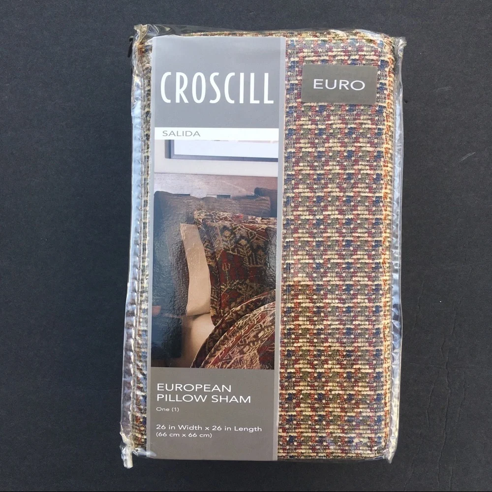 Croscill Pillow Shams Salida Euro Pair 26” x 26” Square European Sham New